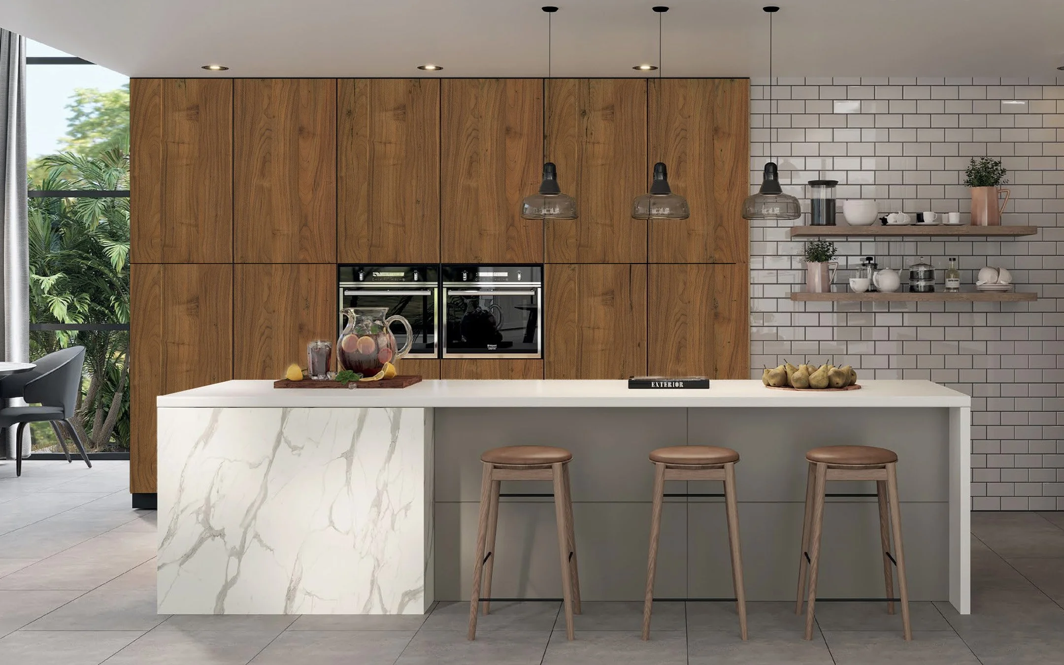 Italian Collection - Textured Melamine Panel. A880 - Noce Stelvio